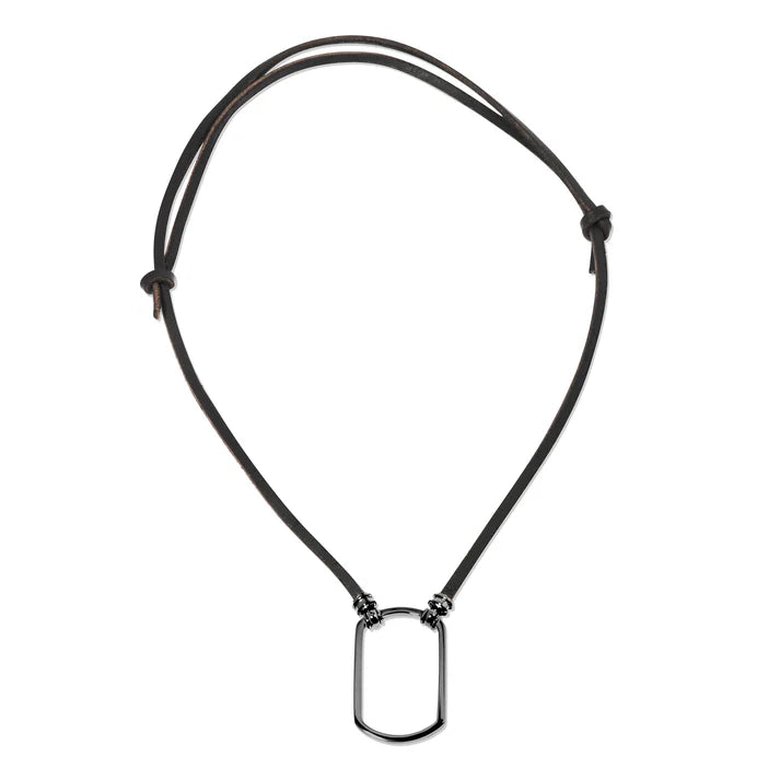The Langston adjustable eyeglass necklace in black leather by LA LOOP