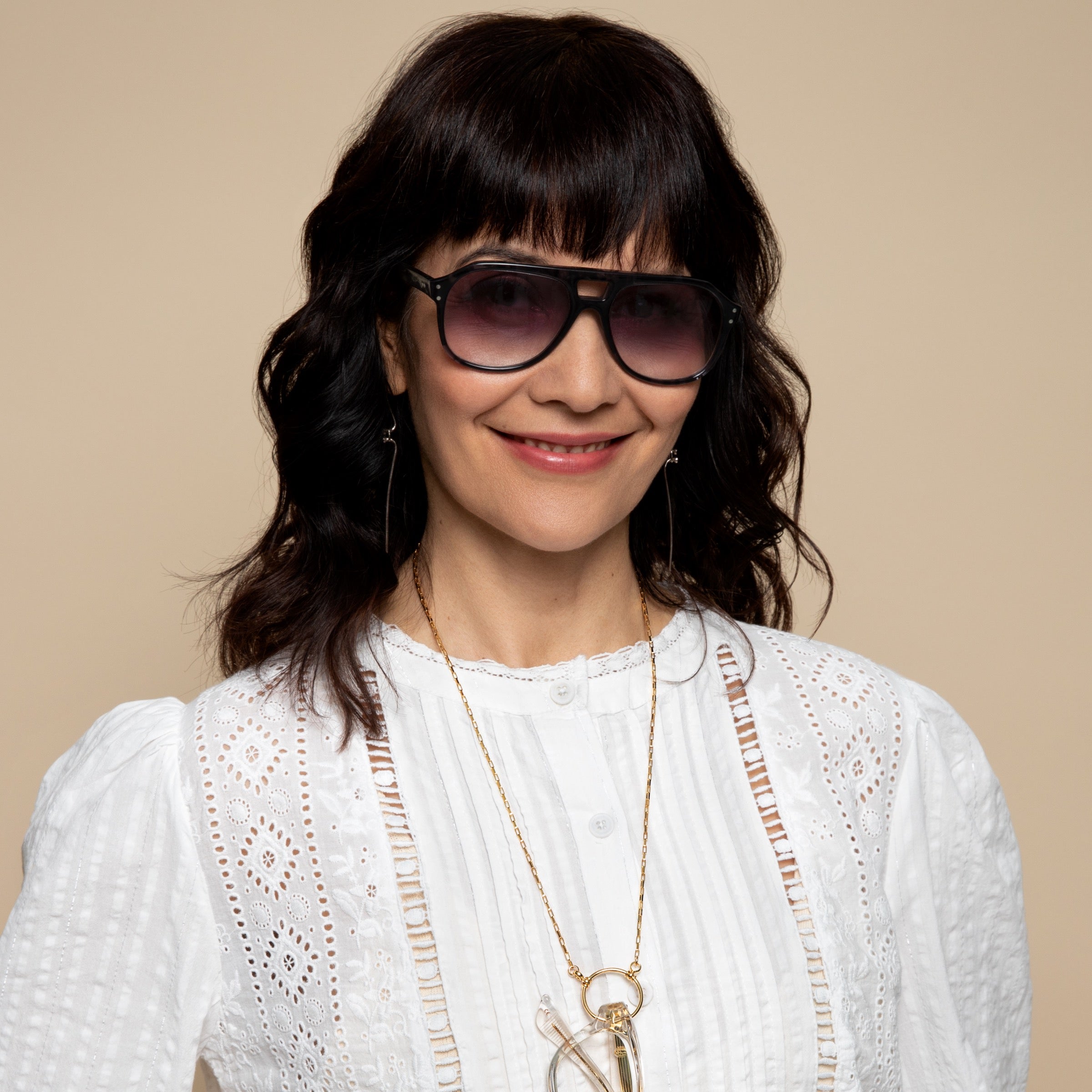 The Agnes eyeglass necklace in gold by LA LOOP