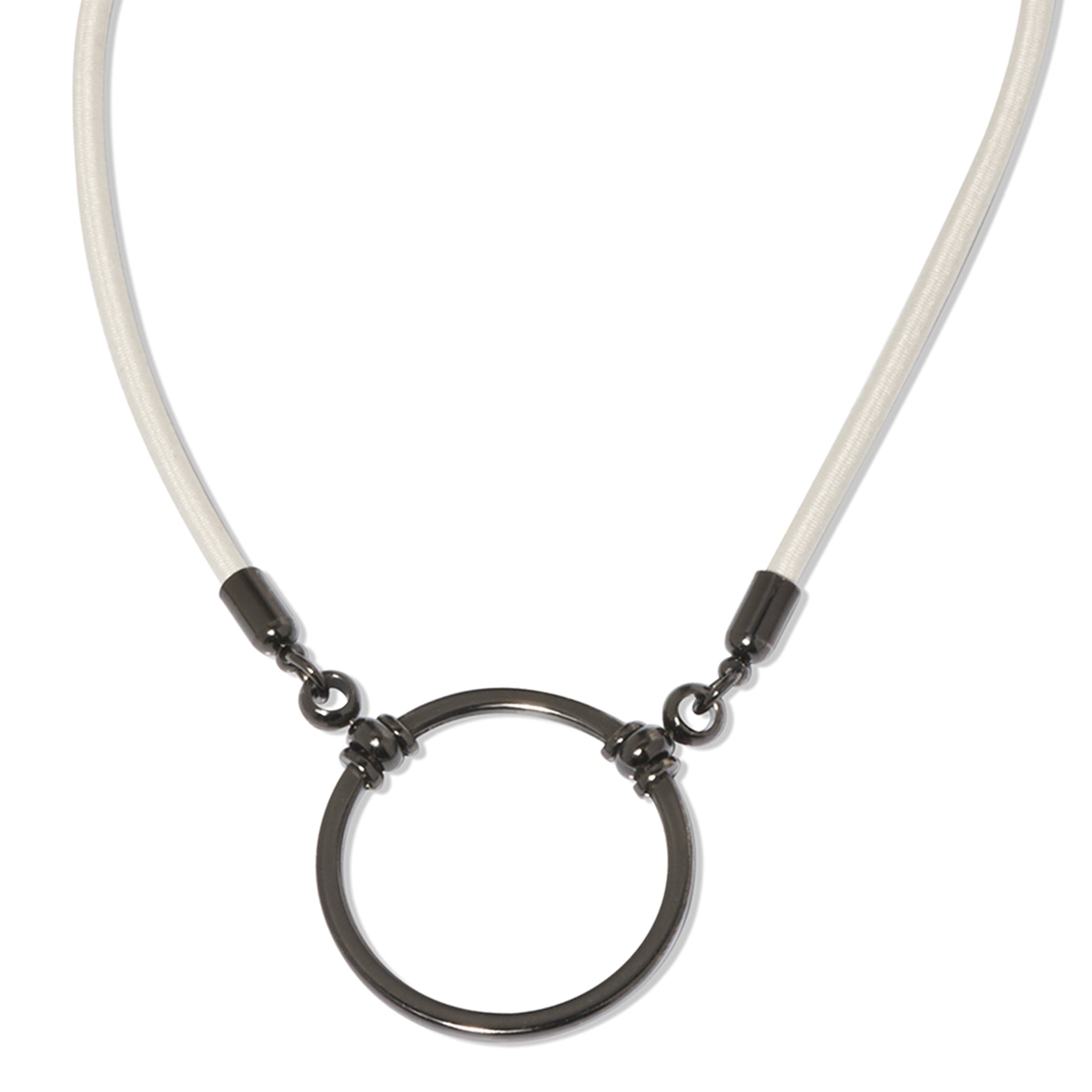 Vintage La Loop black hot acetate link with loop necklace